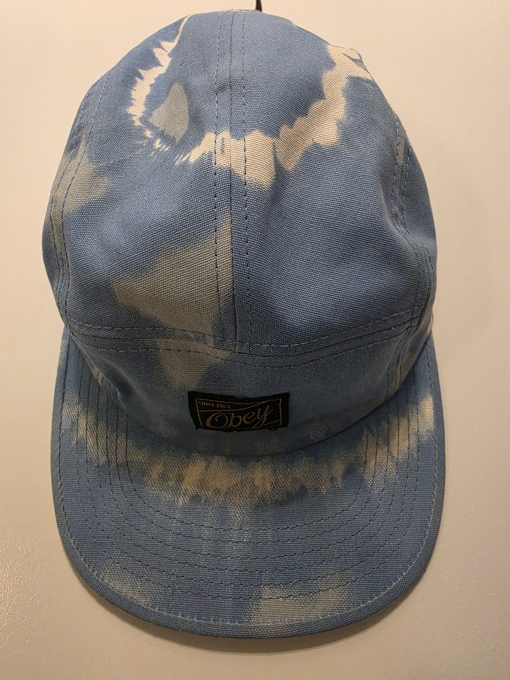 Obey Light Blue & White Tie-Dye Cap